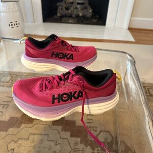 HOKA running shoes size 8. Bondi 8 style. Width B (medium).
